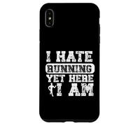 I Hate Running Yet Here I Am Funny Running Marathon Runner Case for iPhone XS Max