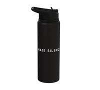 I Hate Silence - Minimalist Funny Hater Saying Stainless Steel Insulated Water Bottle