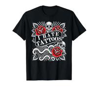 I Hate Tattoos - Tattoos Lover, Tattoo Artist, Inked Value Graphic T-Shirt, Men, Black, M