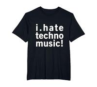 I Hate Techno Music - Funny Cool Anti Electro Music Quote T-Shirt, Men's Big and Tall, Black, 3X Tall