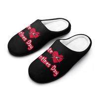 I Hate Valentine's Day Flannel Slippers For Men Memory Foam Soft Warm Home Shoes Print 11-12(44-45)