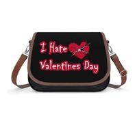 I Hate Valentine's Day Women's Crossbody Bag Fashion Purses Small Shoulder Handbags with Adjustable Strap