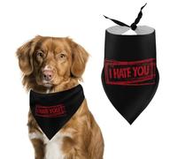I Hate You Cute Dog Bandana Triangle Adjustable Washable | Summer Soft Cat Scarf Pet Accessories Decoration Neckerchief