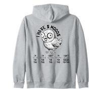 I Have 5 Moods Grumpy Angry Owl Humor For Men Women Zip Hoodie