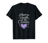 I Have a Crush on the Cosmos Space Galaxy Heart Design T-Shirt