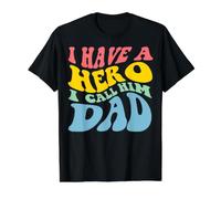 I Have A Hero Call Him Dad Graphic Design Value Graphic T-Shirt, Men, Black, S