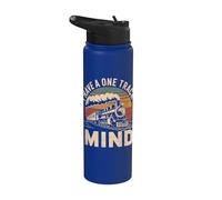 I Have A One Track Mind Funny Steam Train Railfan Stainless Steel Insulated Water Bottle