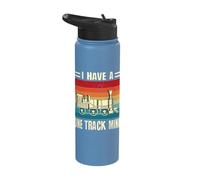 I Have A One Track Mind Retro Vintage Wagon Train Stainless Steel Insulated Water Bottle