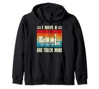 I Have A One Track Mind Retro Vintage Wagon Train Zip Hoodie