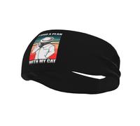 I Have A Plan with My Cat Headbands Men Women Non Slip Wicking Sports Sweatband for Gym Basketball Yoga Hairbands