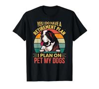 I Have a Retirement Plan I Plan on Pet My Dogs St. Bernard Value Graphic T-Shirt, Men, Black, S