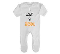 I Have A Soul Ginger Statement Baby Romper Jumpsuit with feet, 0-3 Months, White