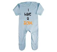 I Have A Soul Ginger Statement Baby Romper Jumpsuit with feet, 6-12 Months, Pastel Blue