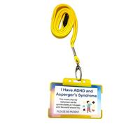 I Have ADHD and Aspergers Awareness Card and Lanyard - Eight Colours (Blue)