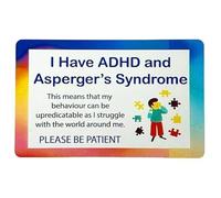 I Have ADHD and Aspergers Disability ID Card & Lanyard - 8 Colours