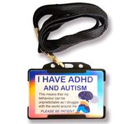 I Have ADHD and Autism Lanyard - Available in Seven Colours (Pink)