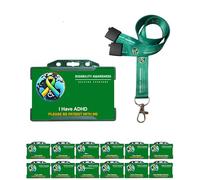 I Have ADHD Awareness Badge & Printed Hidden Disability Lanyard World Symbol Uniting The World with Hidden Disabilities Quantum Leap