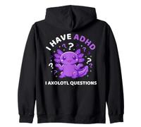 I Have ADHD Axolotol Questions Awareness Month Orange Ribbon Zip Hoodie
