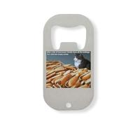 I Have All The Hotdogs but Still Empty Inside Funny Meme cat Stainless Steel Bottle Opener Silver