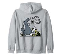 I Have Anger Issues Funny Dinosaur Zip Hoodie