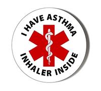 I Have Asthma Inhaler Inside 6 x 70mm Large Vinyl Stickers Pack of 6