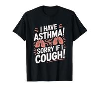 I Have Asthma Sorry If I Cough Statement Value Graphic T-Shirt, Men, Black, XL