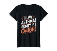 I Have Asthma Sorry If I Cough Statement Value Graphic T-Shirt, Women, Black, L