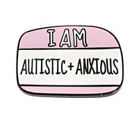 I have autism and anxiety disorders, and the hidden disability Enamel Pin Brooch Metal Badge for Backpacks, Metal, no gemstone