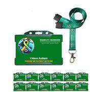 I Have Autism Awareness Badge & Printed Hidden Disability Lanyard World Symbol Uniting The World of Hidden Disabilities Quantum Leap