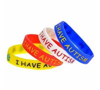 I HAVE AUTISM Awareness Bracelet Medical Alert ASD Wristband Kids Teens Adults (Small (15cm), White)