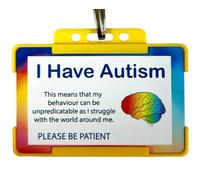 I Have Autism/is Autistic Disability ID Card & Lanyard - 8 Colours