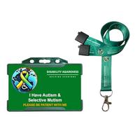 I Have Autism Mutism Awareness Badge & Hidden Disability Printed Lanyard World Symbol Uniting The World of Hidden Disabilities (Autism Mutism)