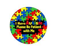 I Have Autism Please be Patient Iron on Transfers for Fabrics Jigsaw Puzzle Autism Awareness Patch