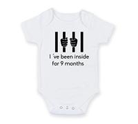 I Have Been Inside For 9 Months - Personalised Baby Boy Girl Baby VestUnisex Short Sleeve Bodysuit (3-6 months)