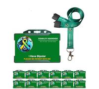 I Have Bipolar Awareness Badge & Printed Hidden Disability Lanyard World Symbol Uniting The World with Hidden Disabilities Quantum Leap
