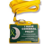 I Have Cerebral Palsy- Disability Awareness ID Card and Yellow Lanyard/Card Holder