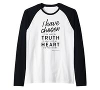I Have Chosen The Way of Truth Psalm 119:30 Christian Faith Raglan Baseball Tee