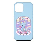 I Have Contempt Cute Kawaii Dragon Sarcastic Mood Art Blue Case for iPhone 12 mini