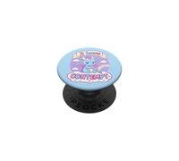 I Have Contempt Cute Kawaii Dragon Sarcastic Mood Art Blue PopSockets Adhesive PopGrip