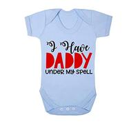 I Have Daddy Under My Spell Magic Statement Baby Grow Vest, 0-3 Months, Pastel Blue