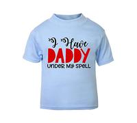 I Have Daddy Under My Spell Magic Statement Short Sleeve Cotton Toddler t Shirt, 2-3 Years, Pastel Blue