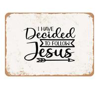 I Have Decided To Follow Jesus - 3 Garden Farmhouse Bathroom Family Country Bathroom Bedroom Aluminum Sign Decor 8x12 Inch