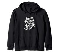 I Have Decided To Follow Jesus Inspirational Faith Zip Hoodie