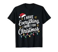 I Have Everything I Want for Christmas Couples Pajamas Value Graphic T-Shirt, Men, Black, S
