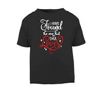 I Have Found The one That My Soul Loves (Romantic Quotes for Couples, Anniversary) Short Sleeve Cotton Toddler t Shirt, 2-3 Years, Black