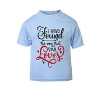 I Have Found The one That My Soul Loves (Romantic Quotes for Couples, Anniversary) Short Sleeve Cotton Toddler t Shirt, 1-2 Years, Pastel Blue