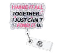 I Have IT All Together I JUST Can't FIND IT Funny Badge Reel, Cute Retractable ID Card Badge Holder, Name Tag Work Badge Clips for RN LPN CNA ER Night Shift Nurse MA Nursing Student Teacher Doctor