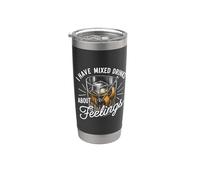 I Have Mixed Drinks About Feelings Funny Old Fashioned Humor Stainless Steel Insulated Tumbler