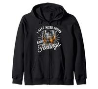 I Have Mixed Drinks About Feelings Funny Old Fashioned Humor Zip Hoodie