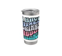 I Have Mixed Drinks About Feelings Funny Retro Quote Stainless Steel Insulated Tumbler